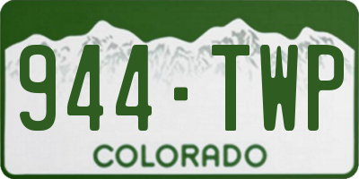 CO license plate 944TWP