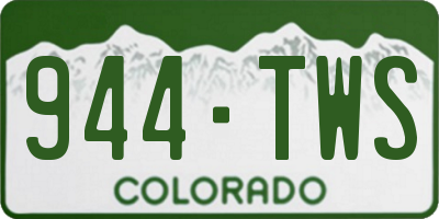CO license plate 944TWS