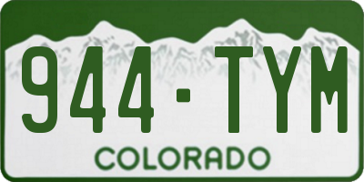 CO license plate 944TYM