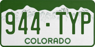 CO license plate 944TYP