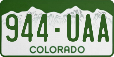 CO license plate 944UAA