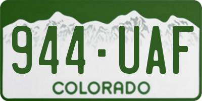CO license plate 944UAF