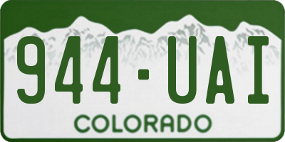 CO license plate 944UAI