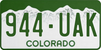 CO license plate 944UAK