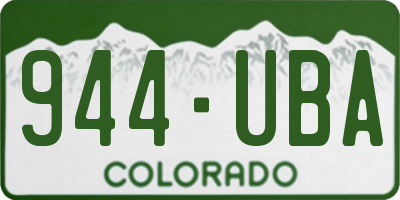 CO license plate 944UBA