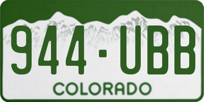 CO license plate 944UBB