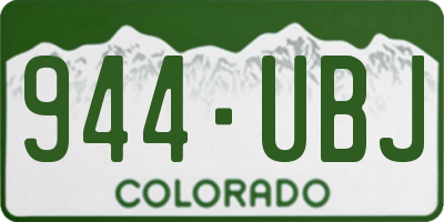CO license plate 944UBJ