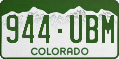 CO license plate 944UBM