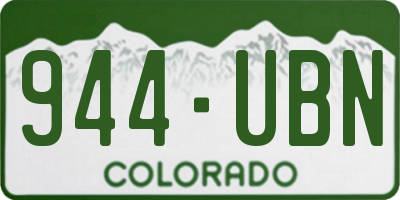 CO license plate 944UBN