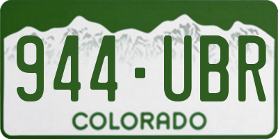 CO license plate 944UBR