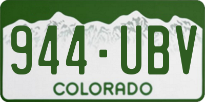 CO license plate 944UBV