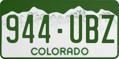 CO license plate 944UBZ