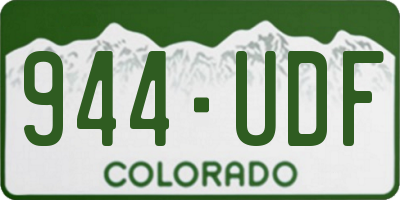 CO license plate 944UDF