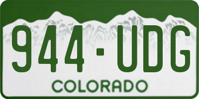 CO license plate 944UDG