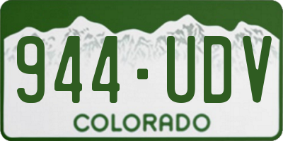 CO license plate 944UDV