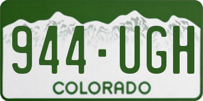 CO license plate 944UGH