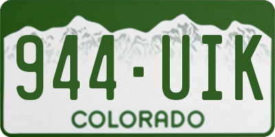 CO license plate 944UIK