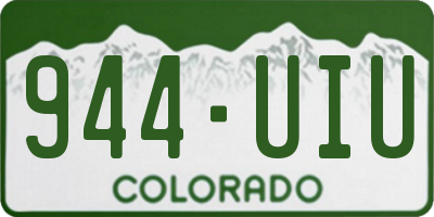 CO license plate 944UIU