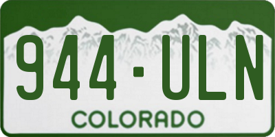CO license plate 944ULN