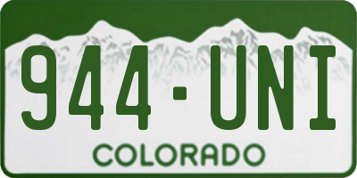 CO license plate 944UNI