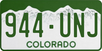 CO license plate 944UNJ