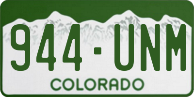 CO license plate 944UNM