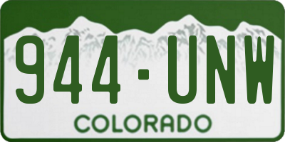 CO license plate 944UNW