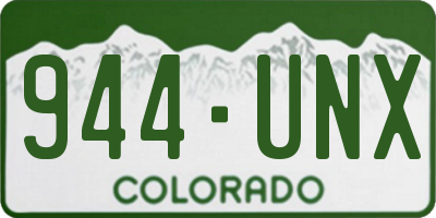 CO license plate 944UNX