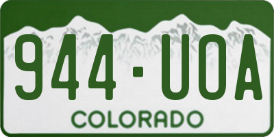 CO license plate 944UOA