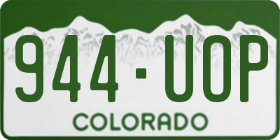 CO license plate 944UOP