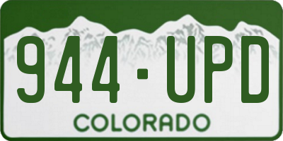 CO license plate 944UPD