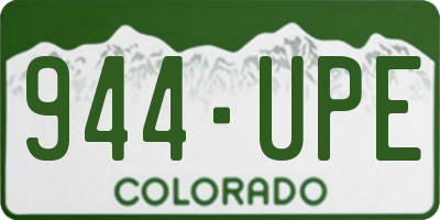 CO license plate 944UPE