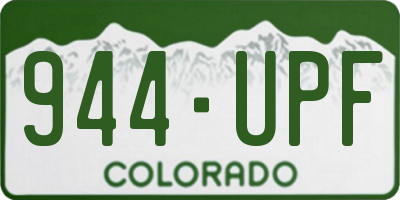 CO license plate 944UPF