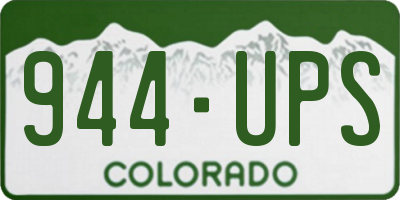 CO license plate 944UPS