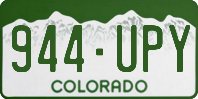 CO license plate 944UPY