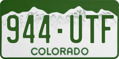 CO license plate 944UTF