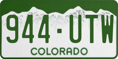 CO license plate 944UTW