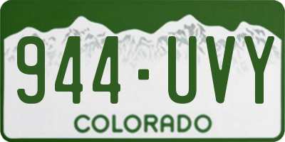 CO license plate 944UVY