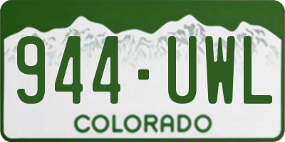 CO license plate 944UWL