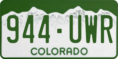 CO license plate 944UWR