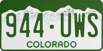 CO license plate 944UWS