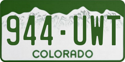 CO license plate 944UWT
