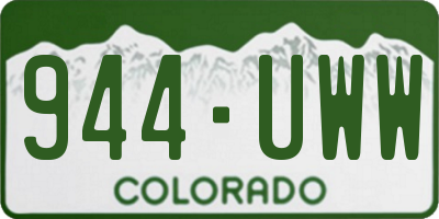 CO license plate 944UWW