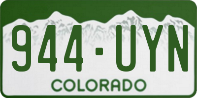 CO license plate 944UYN