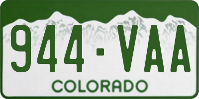 CO license plate 944VAA