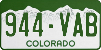 CO license plate 944VAB