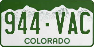 CO license plate 944VAC