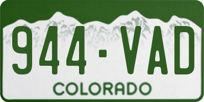 CO license plate 944VAD