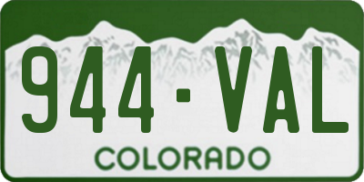 CO license plate 944VAL