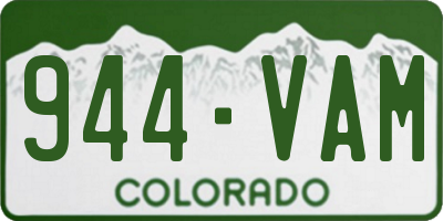 CO license plate 944VAM